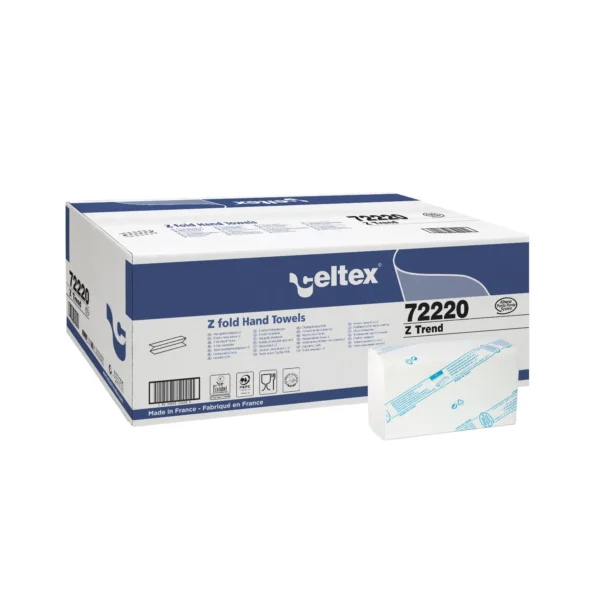 Essuie‑mains pliés en Z Ecolabel 2 plis – 20,5 × 24 cm – 3 750 feuilles
