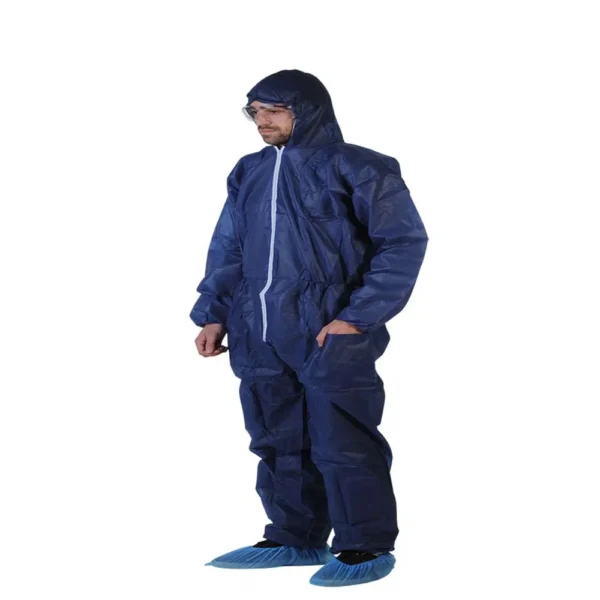 Combinaison 30 gr/m² bleu cagoule avec glissiere (carton  de 50)