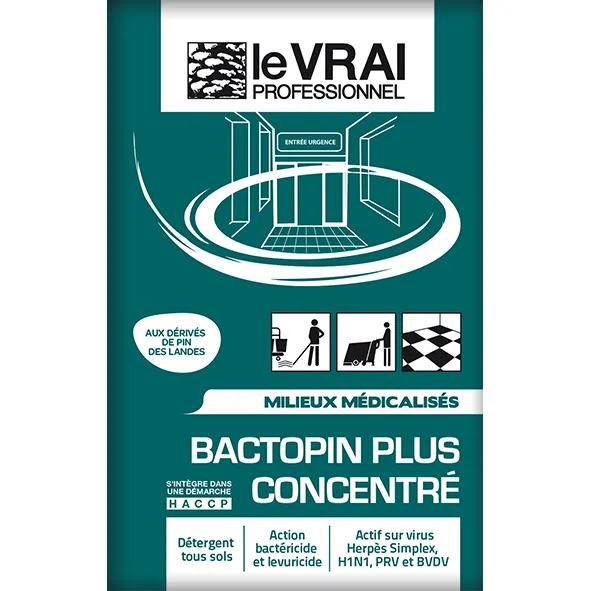 Bactopin plus concentre detergent desinfectant ( carton de 250 doses)