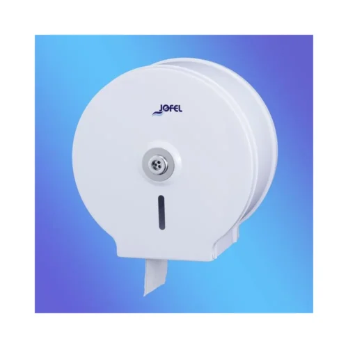 Distributeur papier hygienique mini jumbo epoxy blanc