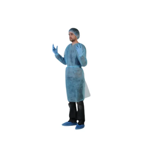 Blouse visiteur plp 25gr bleu clair lacet dos (carton de 25)