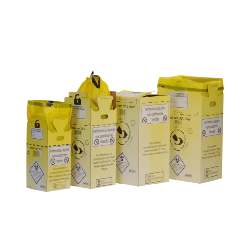 Caisse carton dasri + sac lien coul.integre  (lot de 10)