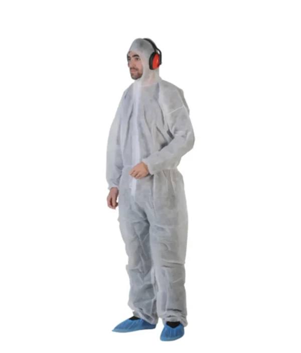Combinaison plp 40 gr/m² blanche cagoule (carton x 50)