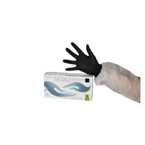 Gants nitrile noirs non poudres usage unique ( boîte de 100 )