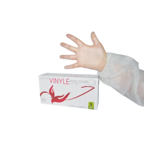Gants d'examen vinyle premium micro poudre aql 1,5 qm (boite de 100)