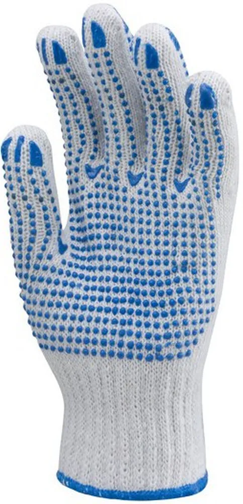 Gant coton tricote picots bleus sur les 2 faces t. Homme (lot de 12)