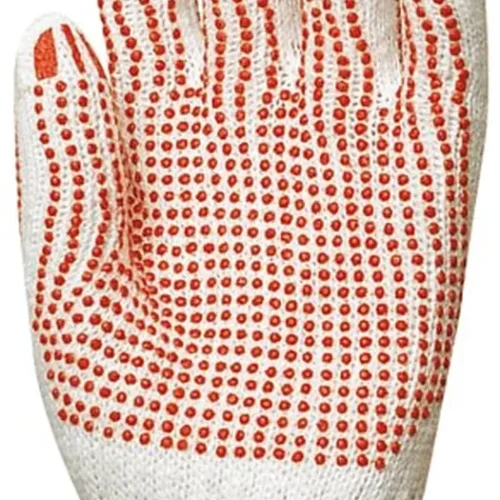 Gant coton tricote picots rouges sur les 2 faces t. Femme (lot de 12)