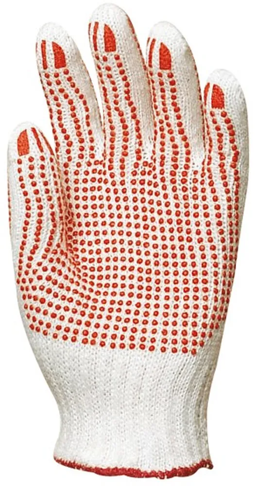 Gant coton tricote picots rouges sur les 2 faces t. Femme (lot de 12)