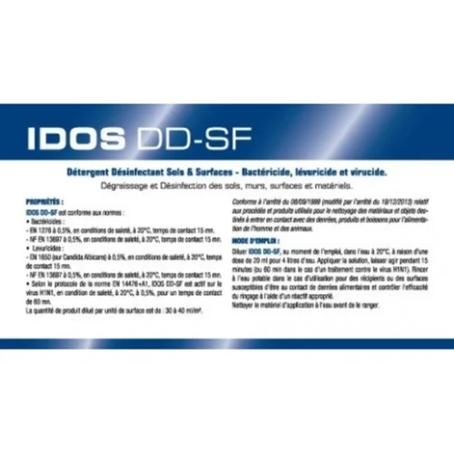 Idos dd-sf detergent desinfectant sols surfaces  (carton 250 doses)