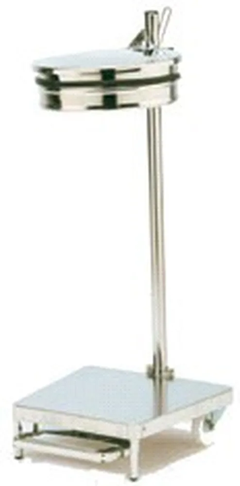 Support 80/110 blanc a pedale avec roulettes et poignee