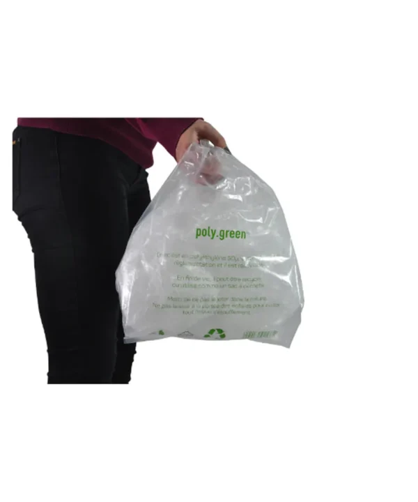 Sac bretelle bd transparent en liasse 30 + 16 x 65cm 50µ (carton 500)