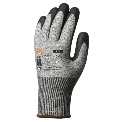 Gants eurocut n560 cut d. Hppe j13 end. Nitril noir (sachet 5)