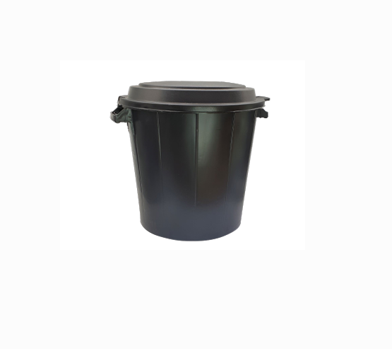 Poubelle immeuble 80 litres avec couvercle noir