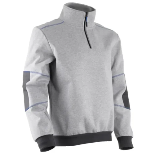 Pull softshell Coverguard Orcka gris chiné clair col zippé