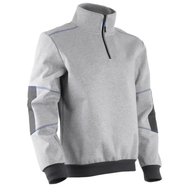 Pull softshell Coverguard Orcka gris chiné clair col zippé
