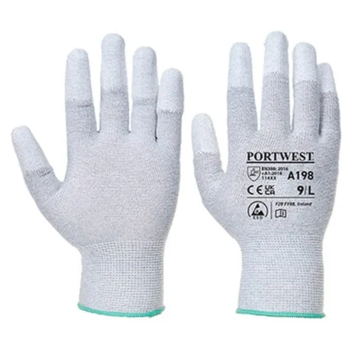 Gant antistatique doigts enduit pu gris - a198 (sachet 12)