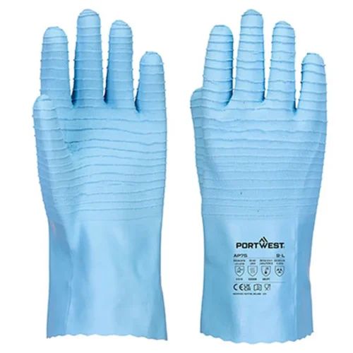 Gant ap75 en latex crepe fd pro chimique b bleu (unité)