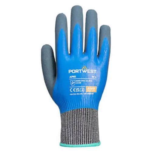 Gant portwest - ap81 anticoupure liquid pro hr cut bleu (lot de 12)