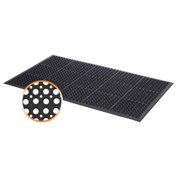 Tapis caillebotis 100% caoutchouc épais. 22mm special chr 90 x 150cm