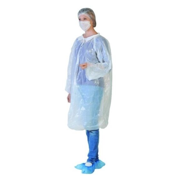 Kit visiteur jetable – blouse, charlotte, masque, surchaussures – carton de 100