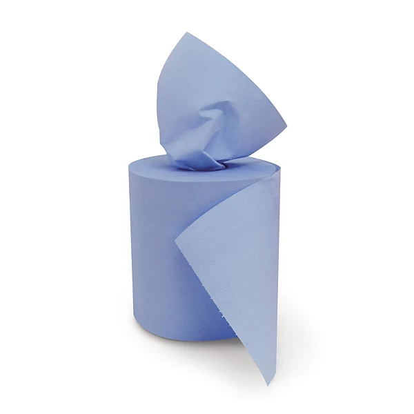 Bobine essuyage central bleue – 450 formats – 2 plis – 19,4 × 25 cm – Pack de 6