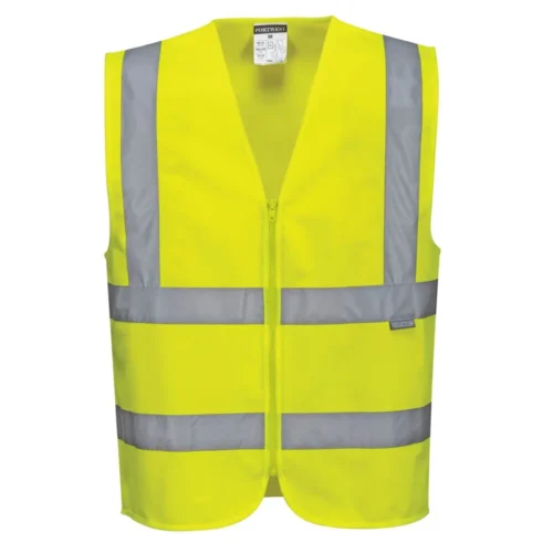 C375 - gilet hi-vis avec zip jaune