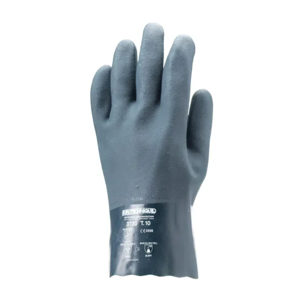 Gants eurochem 3720 coton pvc vert dble.end.long.27cm (sachet 10)