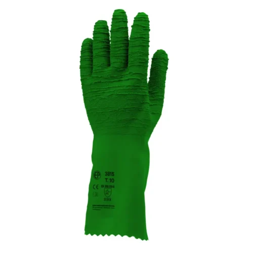 Gants eurostrong 3815 latex crepe vert  32 cm (sachet 10)
