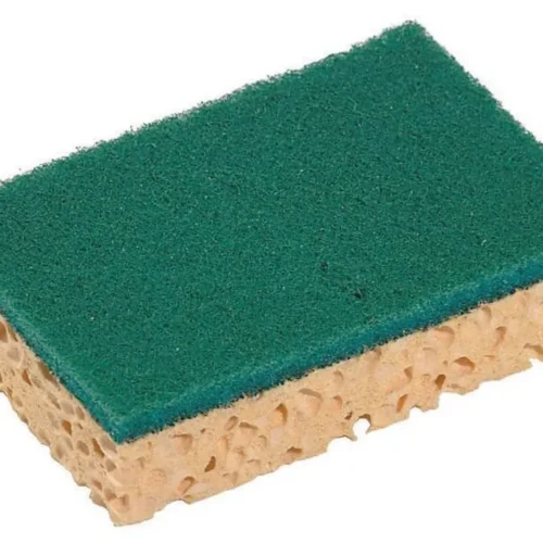 Tampon eponge vegetal abrasif vert  130x90x26 (lot de 10)