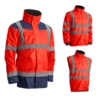 Parka Kanata 4en1 - 100%PES et Doublure taffetas - HV Marine Avec veste intérieur manches amovibles + Doublure polaire 280g/m2