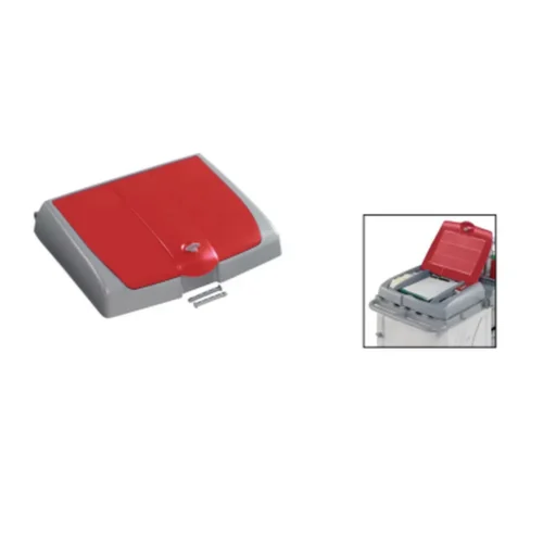 Couvercle 150l gris/rouge k7 de rangement