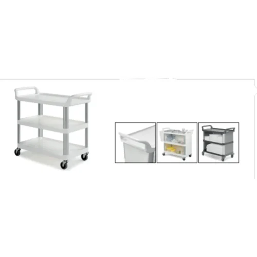 Chariot service silver montants alu. 3 plateaux