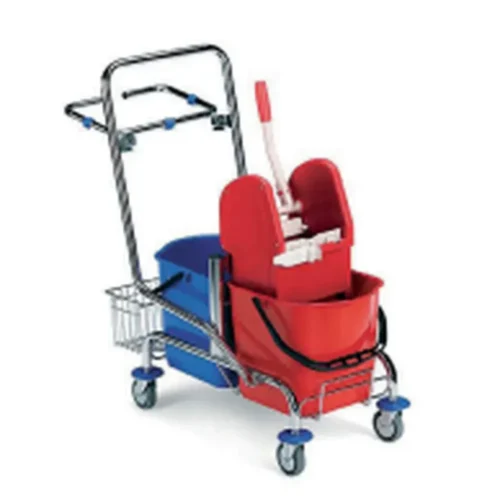 Chariot jack 2x15 l chrome avec support sac