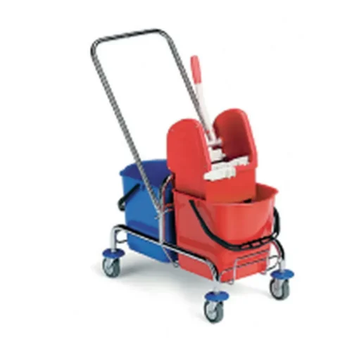 Chariot jack  2x15 l chrome avec timon