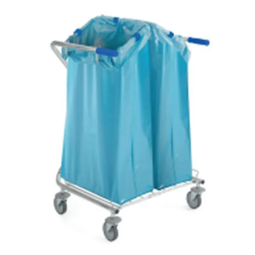 Chariot porte sacs  2 support piable chrome  110-130 l