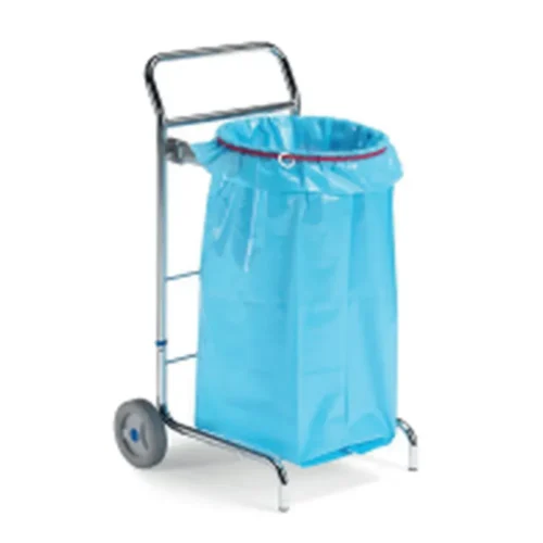 100TER0766 Chariot porte sac rond chrome 120l sans couvercle