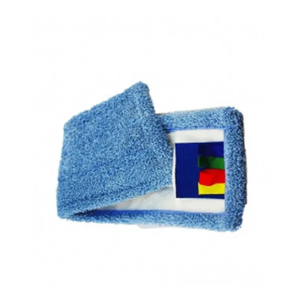 Frange microfibre languette+poche bleu (carton de 25)