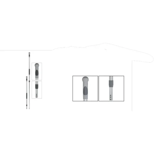 Manche telescopique ergonomique gris 102-187 cm