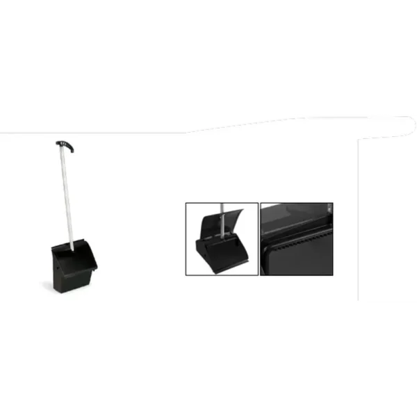 300PEL0073 Pelle jobby noire+manche alu 68cm + couvercle