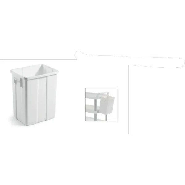 Poubelle polypro speciale  alimentaire blanche 25l