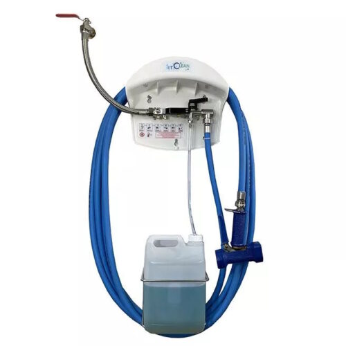 Poste d’hygiène JetClean 1 produit avec support bidon 5L - Tuyau 10m