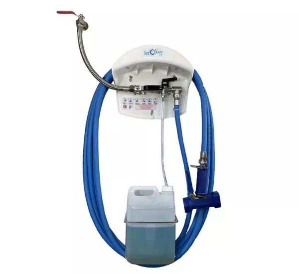 Poste d’hygiène JetClean 1 produit avec support bidon 5L - Tuyau 10m