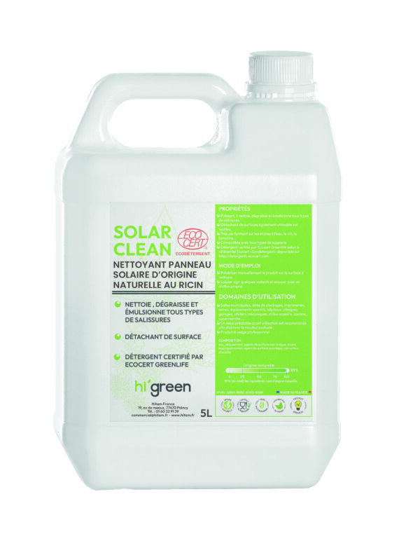 19282746 - white plastic jerry can isolated on a white background Nettoyant panneaux solaires SolarClean Ecocert au ricin - 5L